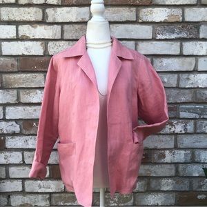 Vintage Linda Allard Ellen Tracy Linen Jacket Blazer Top sz 6P 90’s
